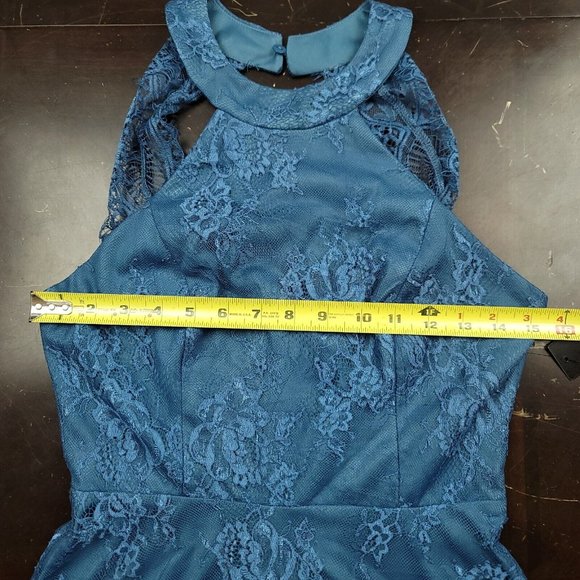 Lulu's Womens S Dress Truly Stunning Slate Blue Skater Dress‎ NWT I9D1437 - Picture 10 of 12